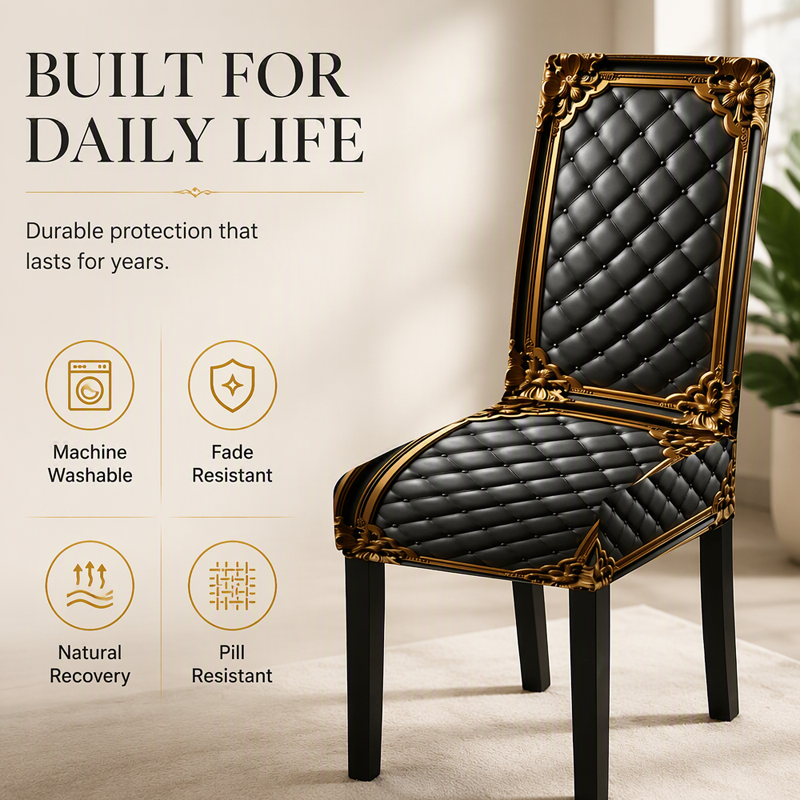 Dolovira Luxury Stretch Dining Chair Cover – Washable & Perfect Fit