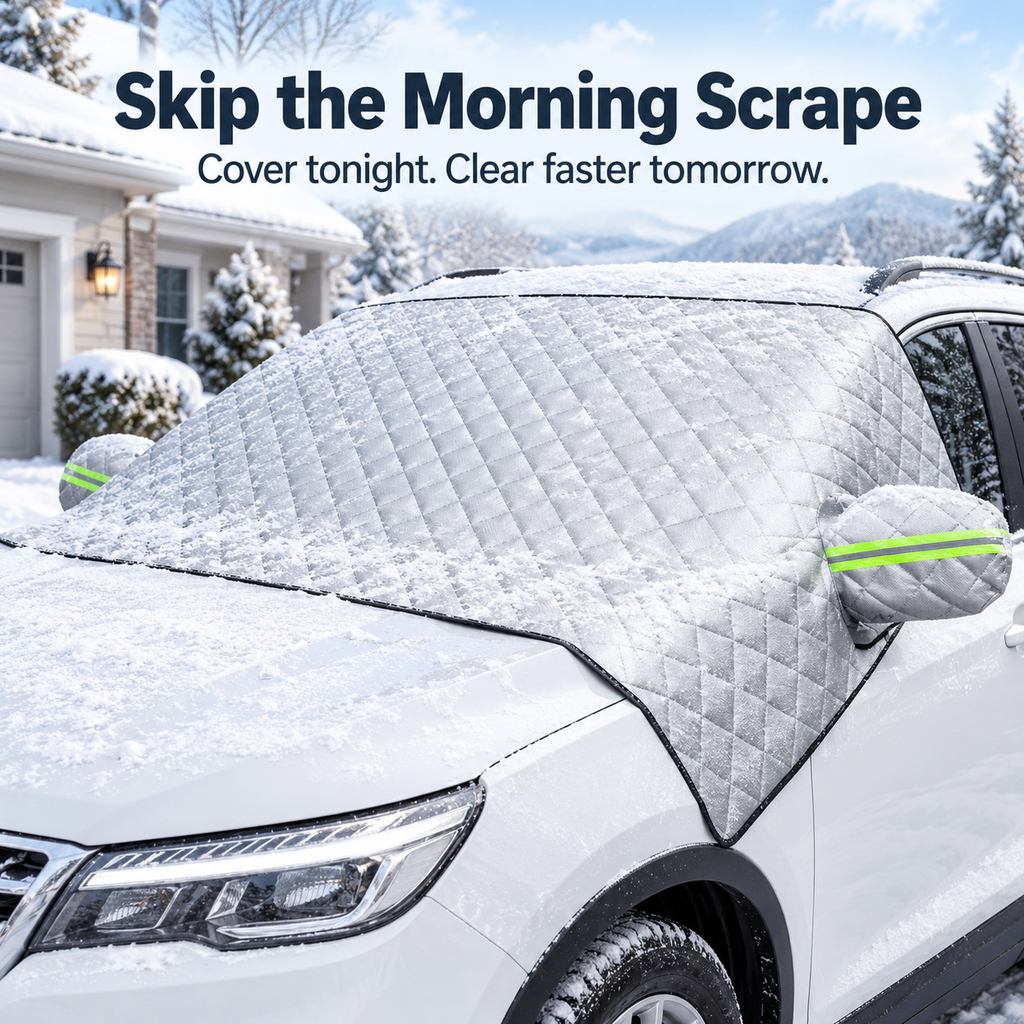 ❄️Quilted Windshield Snow Cover with Side Mirror Covers