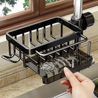 Faucet-Mounted Sink Organizer with Removable Drip Tray