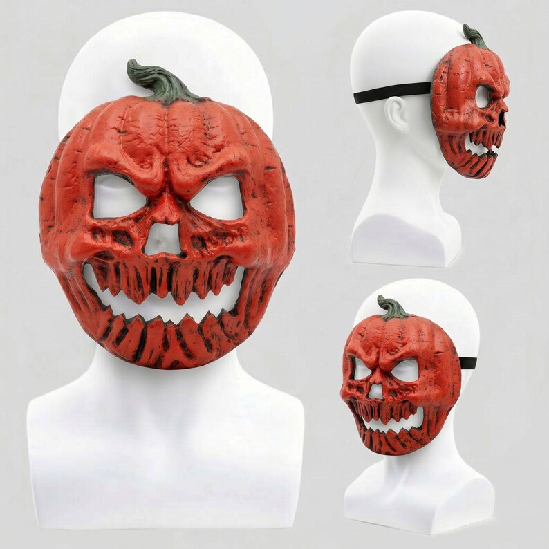 Evil Jack-O'-Lantern Pumpkin Skull Mask – Halloween Horror