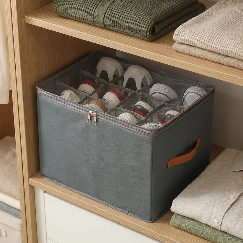 Foldable Clear Lid Shoe Organizer