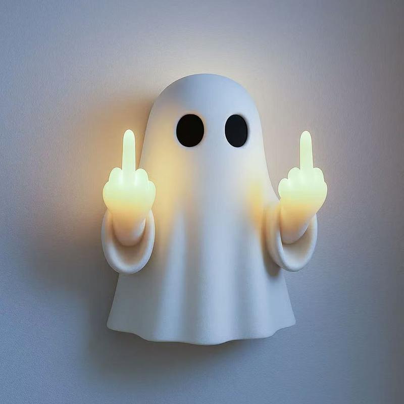 Cute Ghost Night Light with Middle Finger Gesture