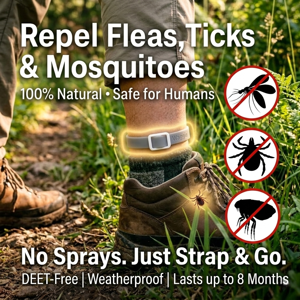 Natural Anti-Flea, Tick, & Mosquito Collar (Human-Grade 8+ Months Protection)