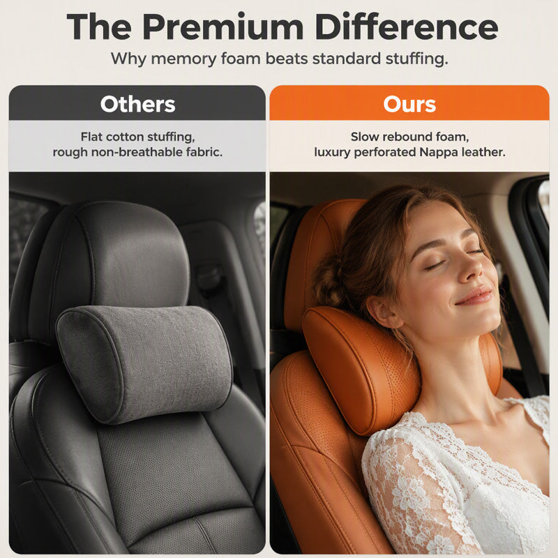 Dolovira Premium Memory Foam Car Neck Pillow – 3D Ergonomic Support for Long Drives