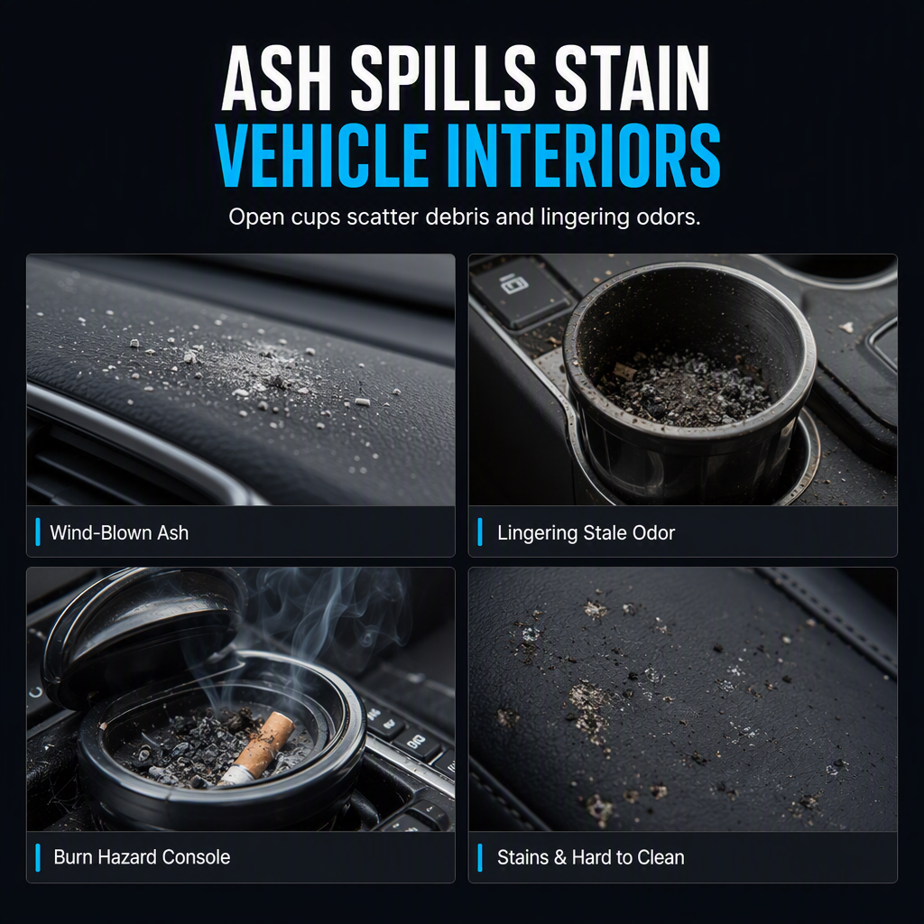 Car Ashtray with Lid – Keep Ash & Debris Contained