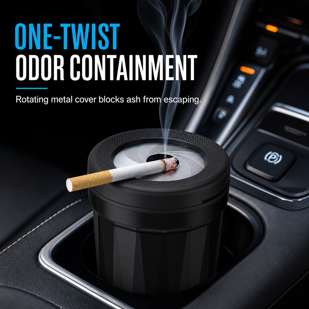 Car Ashtray with Lid – Keep Ash & Debris Contained