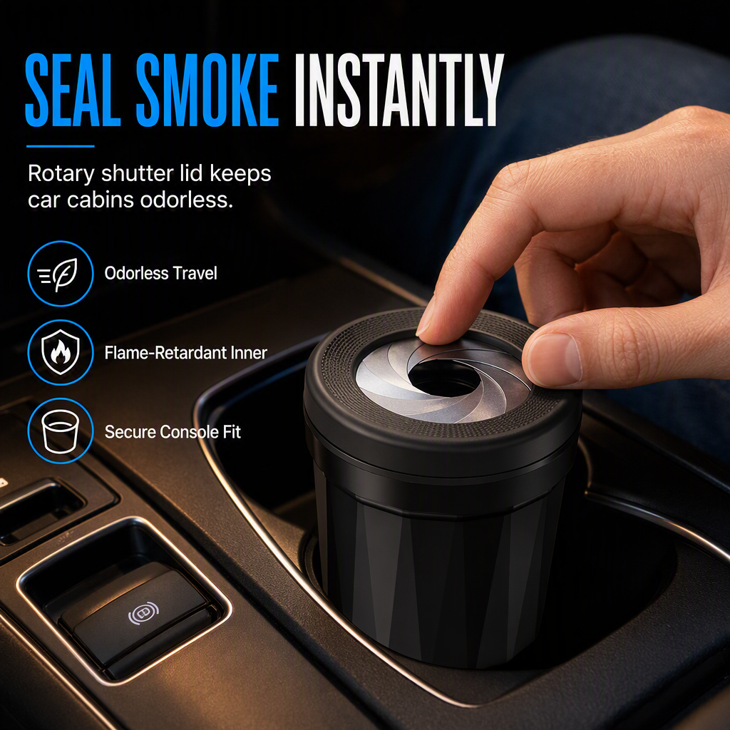 Car Ashtray with Lid – Keep Ash & Debris Contained