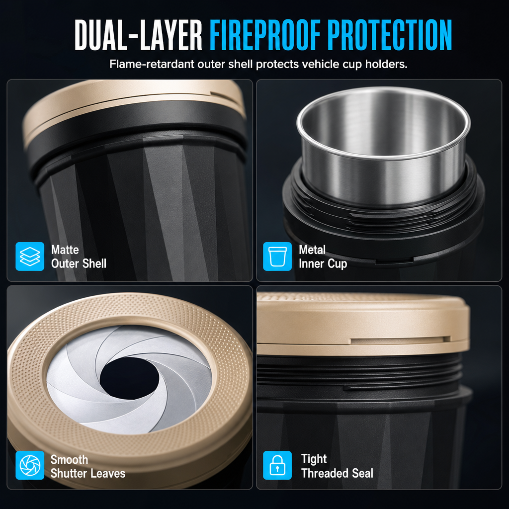 Car Ashtray with Lid – Keep Ash & Debris Contained