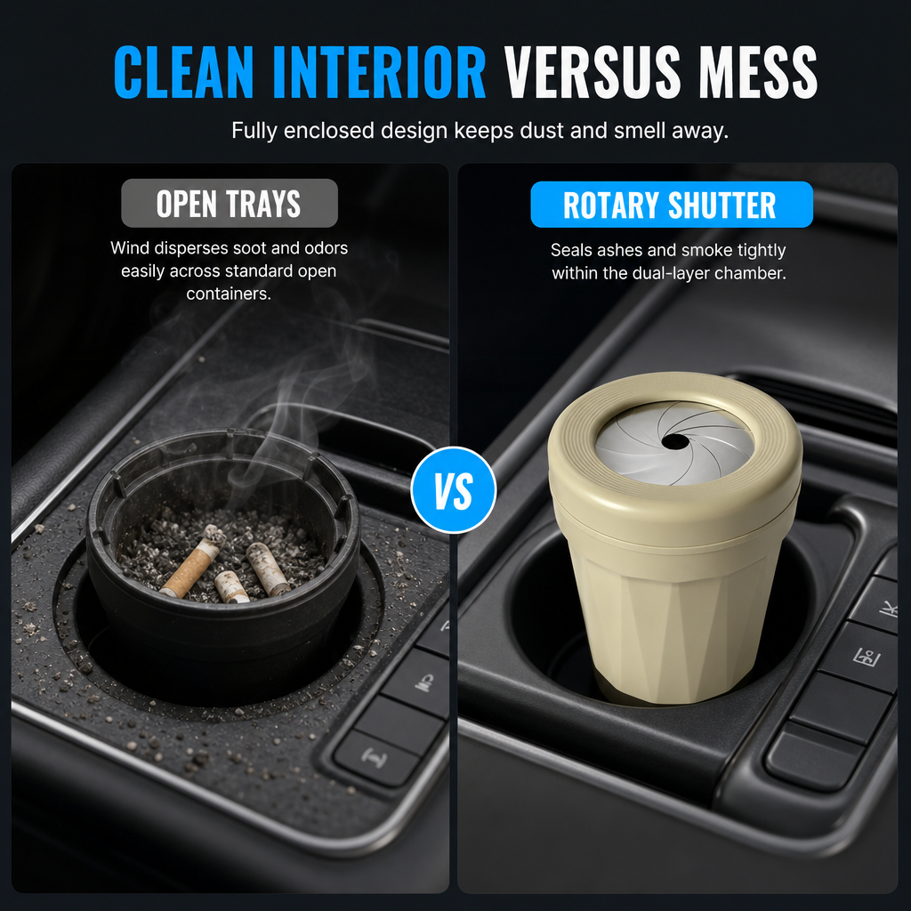 Car Ashtray with Lid – Keep Ash & Debris Contained